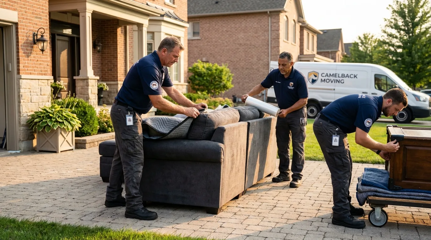Large estate moving crew wrapping furniture in Onancock, VA